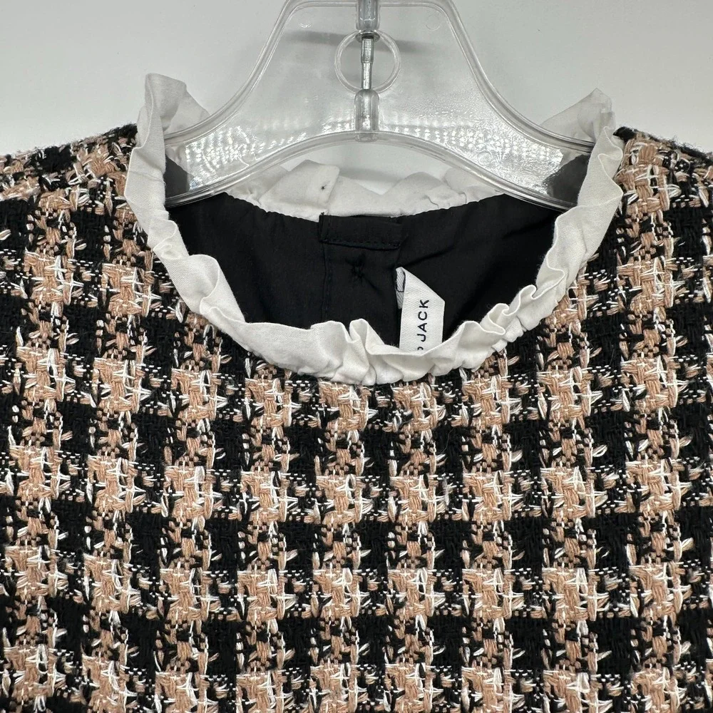 Janie &‎ Jack Tweed Ruffle Dress Girls Size 4 Lined Preppy Houndstooth Holiday